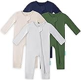 PurComfy Baby Long Sleeve Romper Jumpsuit, Premium Soft Rayon One Piece Pajamas Boy Girl 2-Way Zipper Coverall Sleeper