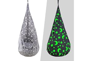 ZAIXIA Kids Pod Swing Seat, Sensory Swing Chair with PVC Inflatable Cushion, Hanging Hammock Chair for Indoor and Outdoor Use