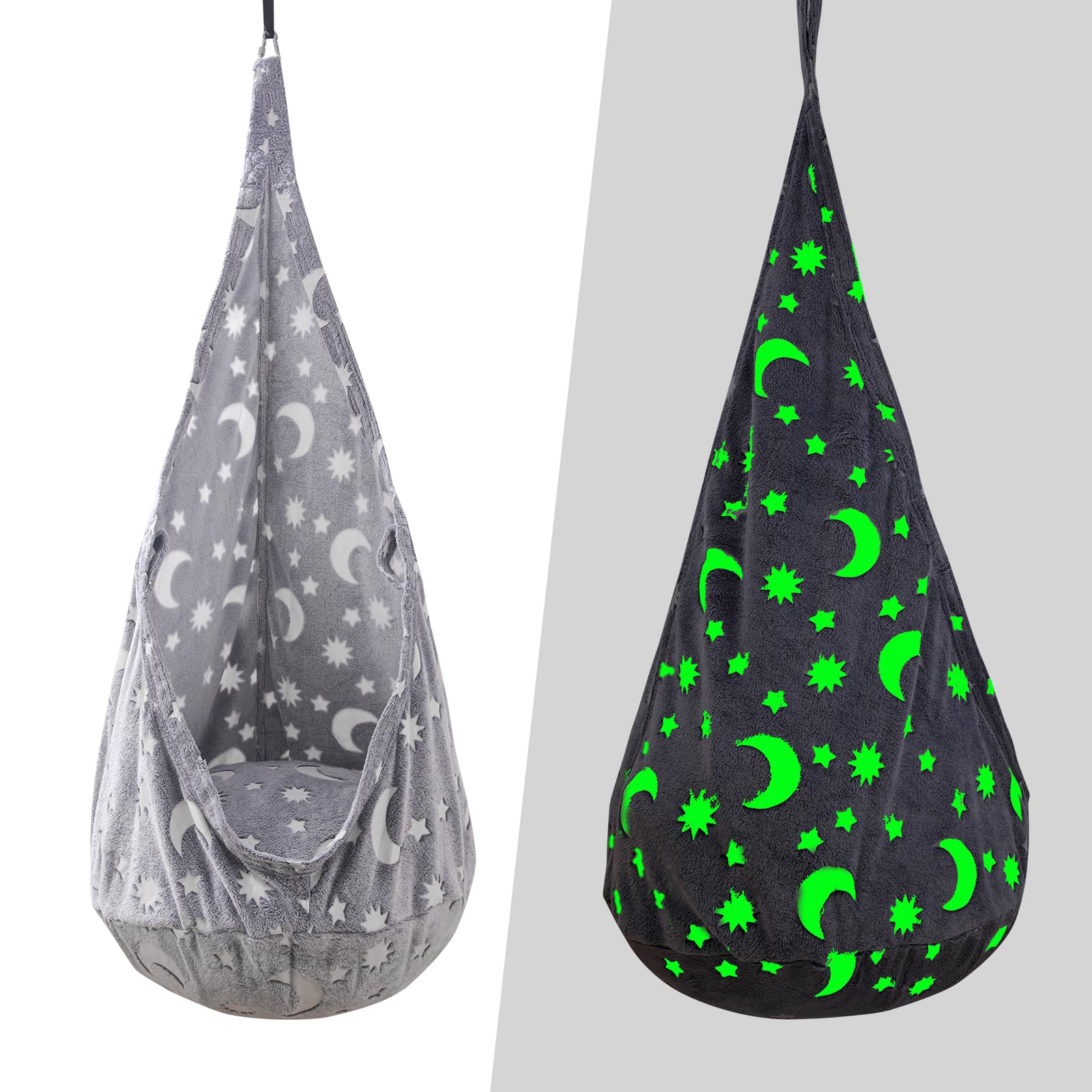 Photo 1 of Kids Pod Swing Seat, Sensory Swing Chair with PVC Inflatable Cushion, Hanging Hammock Chair for Indoor and Outdoor Use