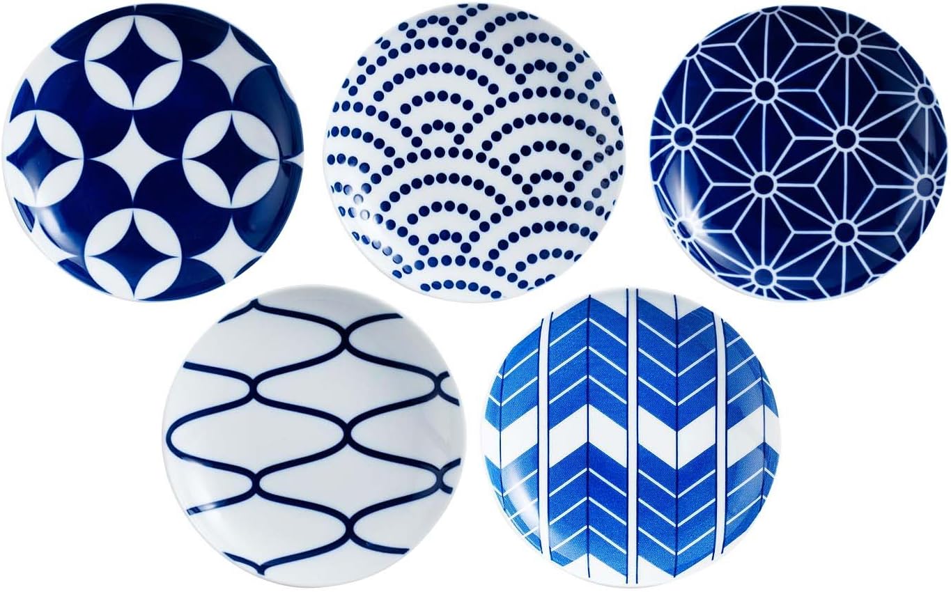 Kihara KOMON 0079 Small Plates, Set of 5, Made in Japan