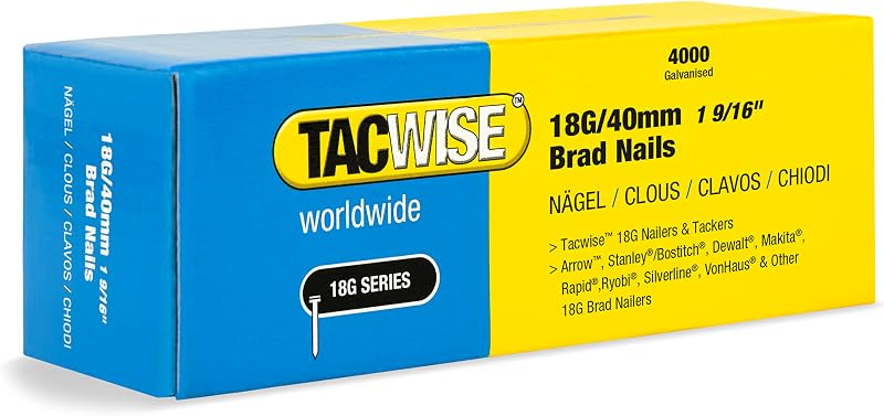 Tacwise 1714 18G 40mm Galvanised Brad Nails Pack of 4,000