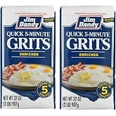 Jim Dandy Quick 5-Minute Grits, Enriched White Corn, 32 oz, Pack of 2