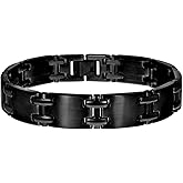 Jewels By Lux Stainless Steel Black-tone Mens Fashion Bracelet Size 8.5 Inch