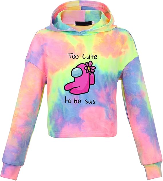 Amazon.com: CREPUSCOLO Among Us Tie Dye Hoodie Kids Fashion Casual