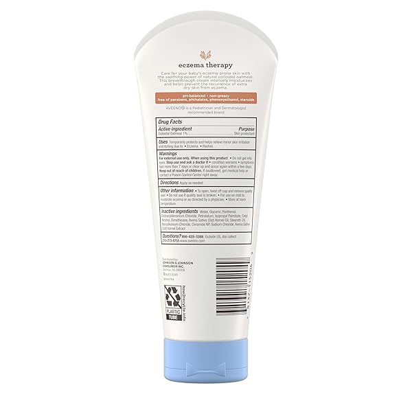 AVEENO BABY ECZEMA THERAPY MOISTURIZING CREAM, NATURAL COLLOIDAL OATMEAL & VITAMIN B5, BABY ECZEMA CREAM FOR DRY, ITCHY, IRRITATED SKIN DUE TO ECZEMA, PARABEN- & STEROID-FREE, 7.3 OZ