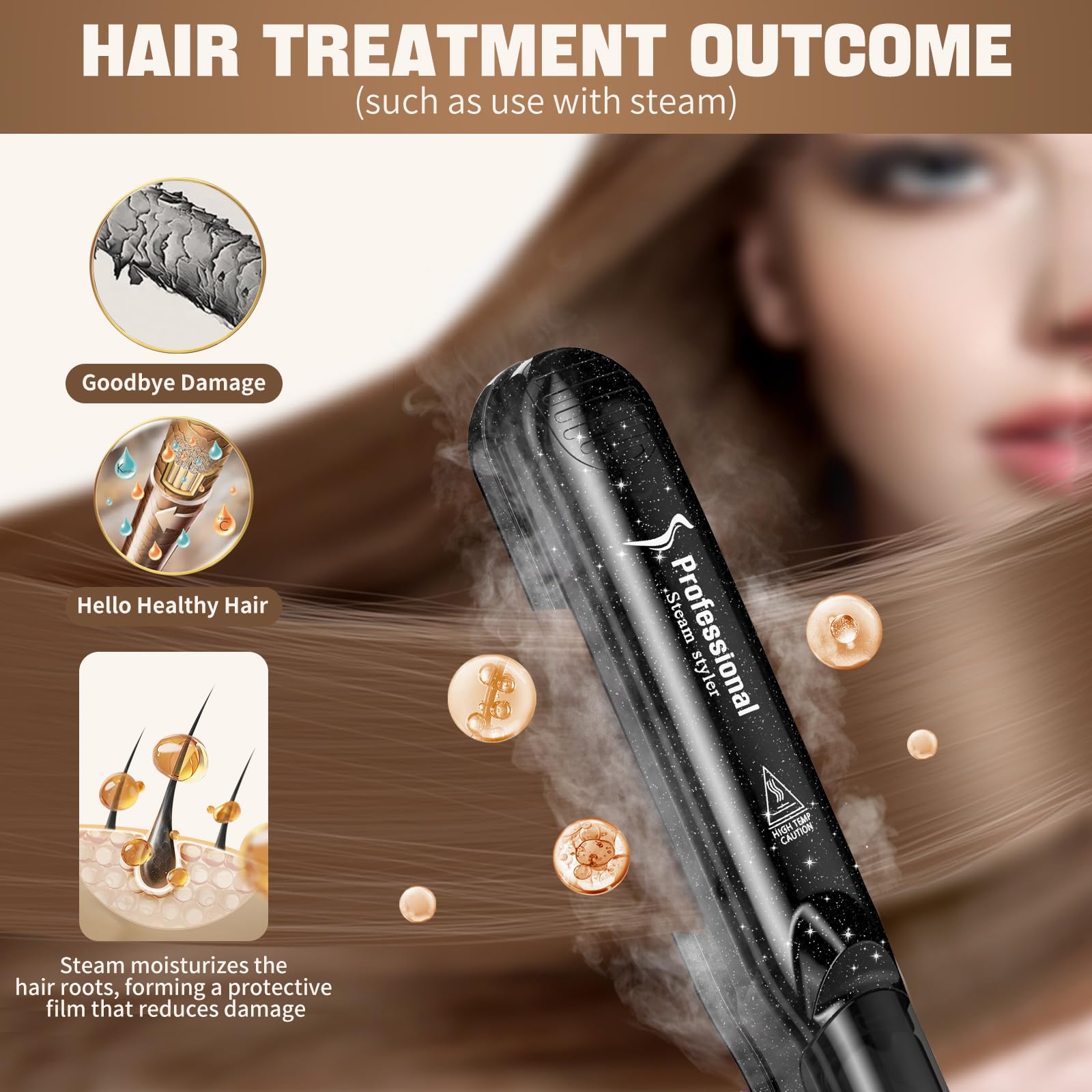 Steam Hair Straightener and Curler