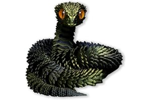 BINVIN 24 in 3D Printed Animals-Snake Viper,3D Printed Snake Toys 3D Printed Articulated Snake 3D Printed Animals Animal Model Ornaments Creative Funny Toy Festival Gift for Frends (Black Gold)