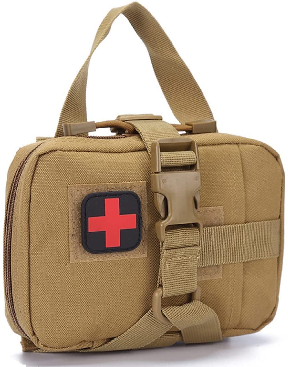 First Aid Kit Car, Tactical Emergency First Aid Bag, Empty, khaki, Tactical/Military