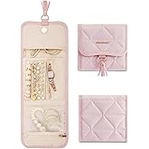 BAGSMART Travel Jewelry Case Organizer, Roll Foldable Jewelry Case for Journey-Rings, Necklaces, Earrings, Bracelets, Brooche