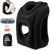 JefDiee Travel Pillow,Inflatable Airplane Pillow for Sleeping to Avoid Neck and Shoulder Pain,Supports Head and Chin Used for Airplane,Car,Bus and Office
