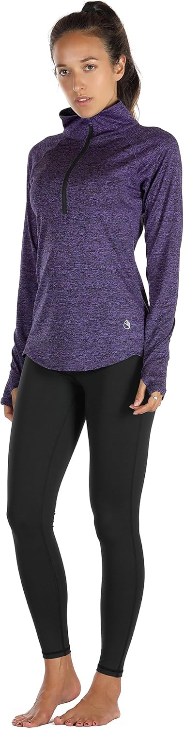 icyzone Womens Workout Yoga Jacket 1//2 Zip Long Sleeve Sport Running Shirt