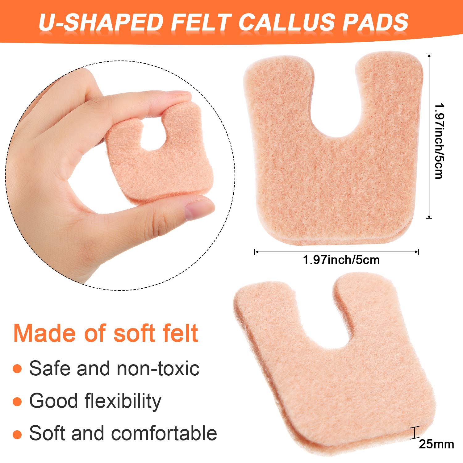66 Pieces Callus Cushions Set, 24 Pieces U-Shaped Felt Callus Cushions Toe Pads, 42 Pieces Soft Foam Corn Pads Adhesive Callus Cushions for Reducing Foot Pain : Beauty