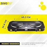 Zuvo 2000W Double Hot Plate – 2 Ring Portable Electric Hob with Thermostat view 5