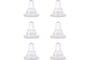 NUK First Essentials Replacement Baby Bottle Nipples, 6 Count (Pack of 1)