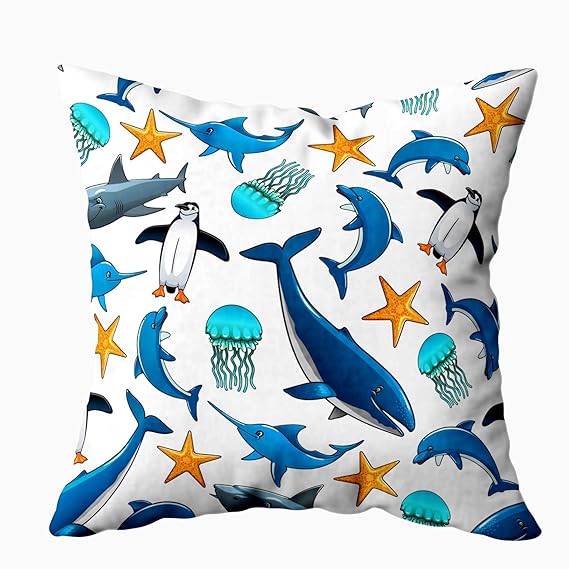 Amazon Com Capsceoll Home Pillow Cover 20x20 Inch Ocean Animals