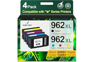 SAILNER 962XL Ink Cartridges for HP 962XL Ink Cartridges Combo Pack Work for HP Officejet Pro 9015e 9010 9025e 9015 9025 9018e 9025e 9020 Printer for HP 962 (4 Pack)