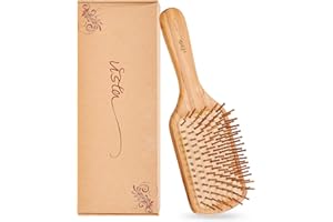 Vista Bamboo Hair Brush, Natural Hairbrush with Bamboo Paddle, No More Tangle & Anti-Static, Detangling Brushes Suit for Wome