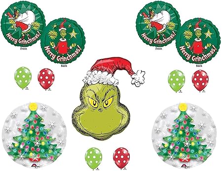 Amazon Com How The Grinch Stole Christmas Party Balloons Decorations Supplies Dr Seuss Everything Else