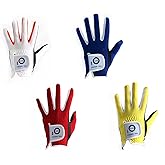 FINGER TEN Golf Gloves Junior Kids Youth Toddler Boys Girls Left Hand Right Hand Dura Feel White Blue Red Yellow Golf Glove Extra Value 2 Pack Age 4-11 Years Old