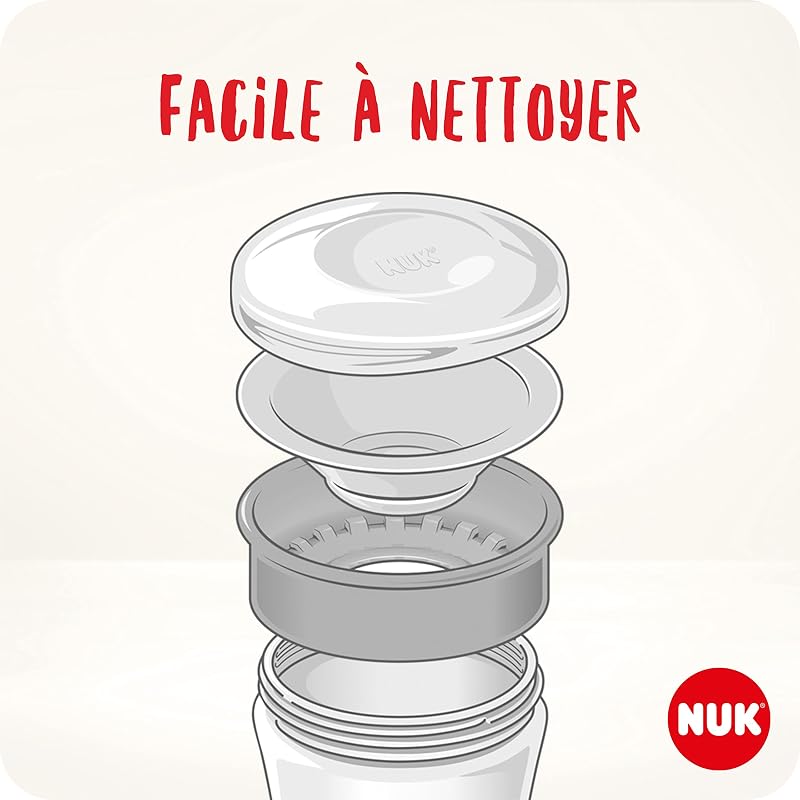 Magic Cup Tasse d’Apprentissage | Bordure 360° Antifuites, pour Bébé 8+ Mois | 230 ml, Crabe (Rouge) / Chat (Turquoise), 2 Unités