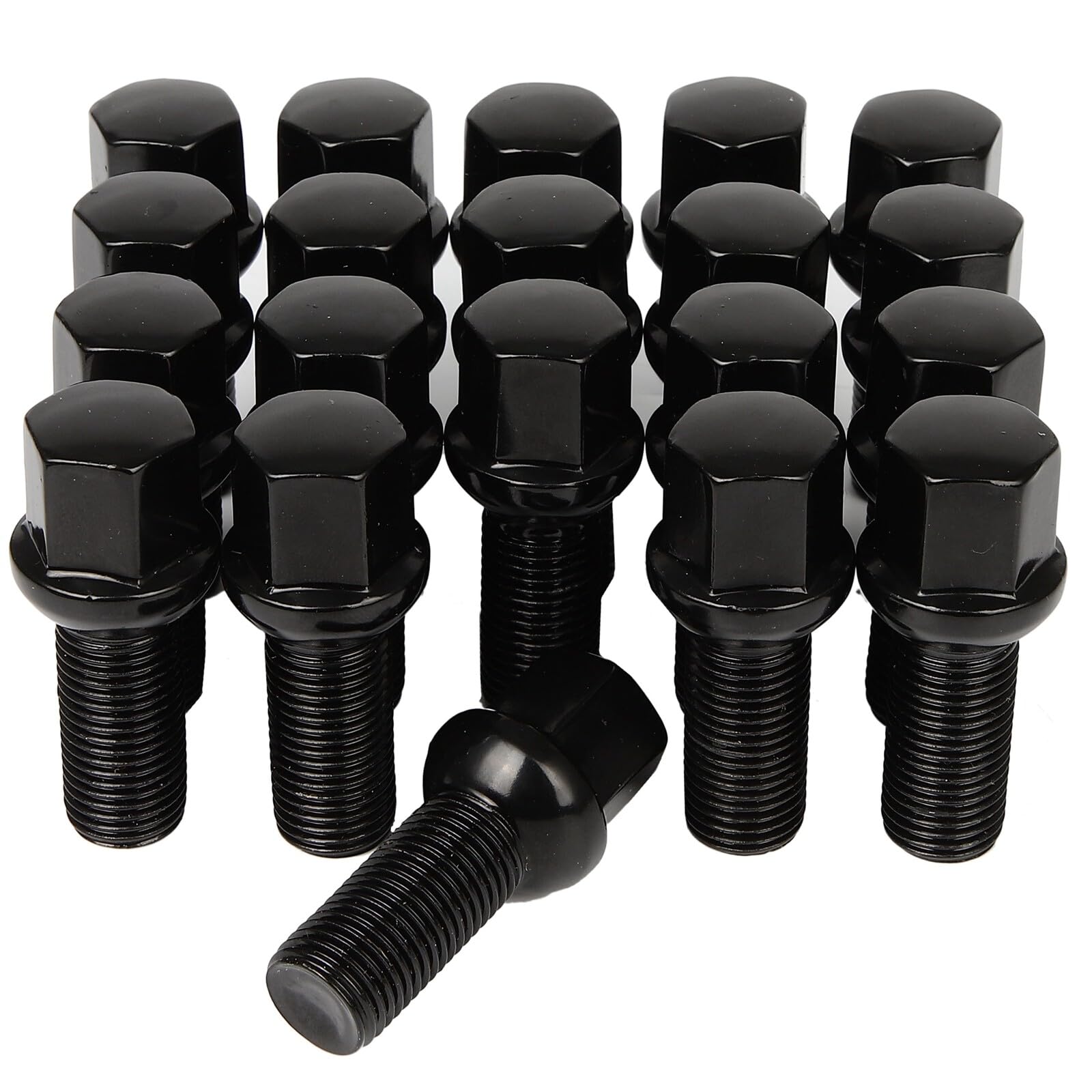 Photo 1 of ECCPP 14x1.5 Wheel Lug Bolts 20pcs Wheel Lug Nuts Black Thread Pitch 14x1.5 for 2006-2016 for Porsche Cayman 1998-2019 for Volkswagen Beetle 2004-2018 for Volkswagen Touareg