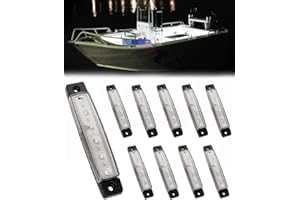 Shangyuan Marine Boat Lights, Utility Led Interior Lights For Boat Deck Courtesy Transom Cockpit Light, 12v Waterproof Marine Lighs For Yacht Fishing Pontoon Boat Sailboat Kayak Bass Boat, White,10PCS