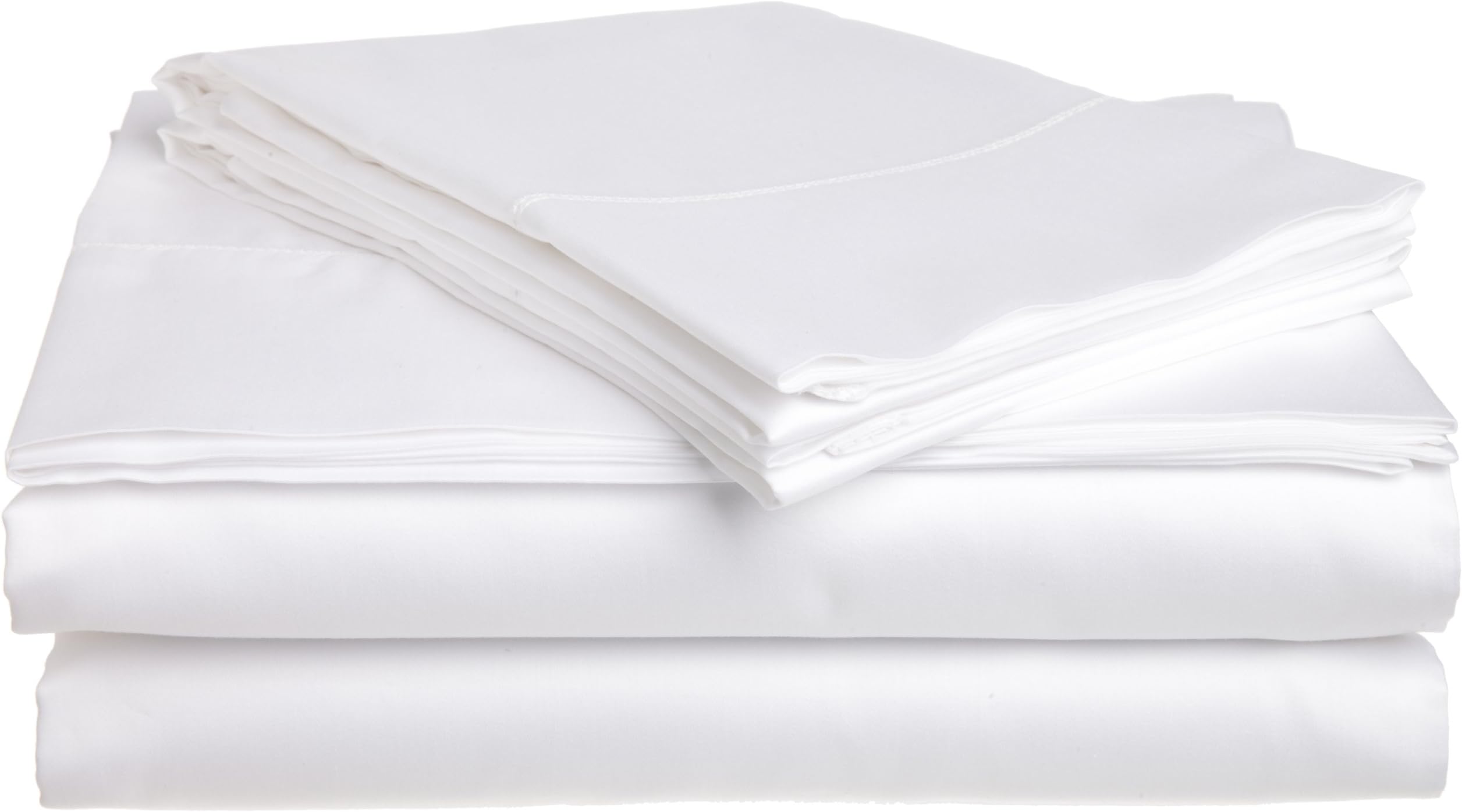 Tuscany Fine Italian Linens Milange 300 Thread Count Egyptian Cotton Sateen Cal King Sheet Set, White