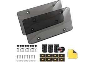 JKJNQNQ License Plate Cover License Plate Frames: 2 PCS License Plate Protector - Plastic car Front/Rear License Plate Cover with Screw Cap for US Standard Cars (Transparency)