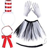 Keymall 5 Pcs Accessories for Kids Cat Costume Kit Including Headband Gloves Bowtie Skirt Tail in Halloween School Day