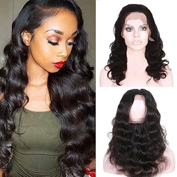 Full Lace Frontal 360 Closure Brazilian Virgin Human Hair Remy