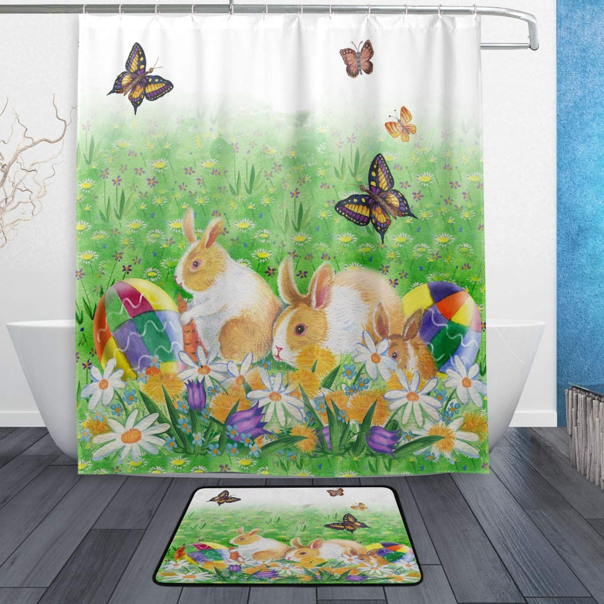 Bathroom Supplies Accessories Easter Eggs Waterproof Fabric