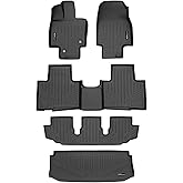 SMARTLINER Floor Mats 3 Rows & Cargo Liner Behind 3rd Row Set Compatible with 2020-2025 Toyota Highlander