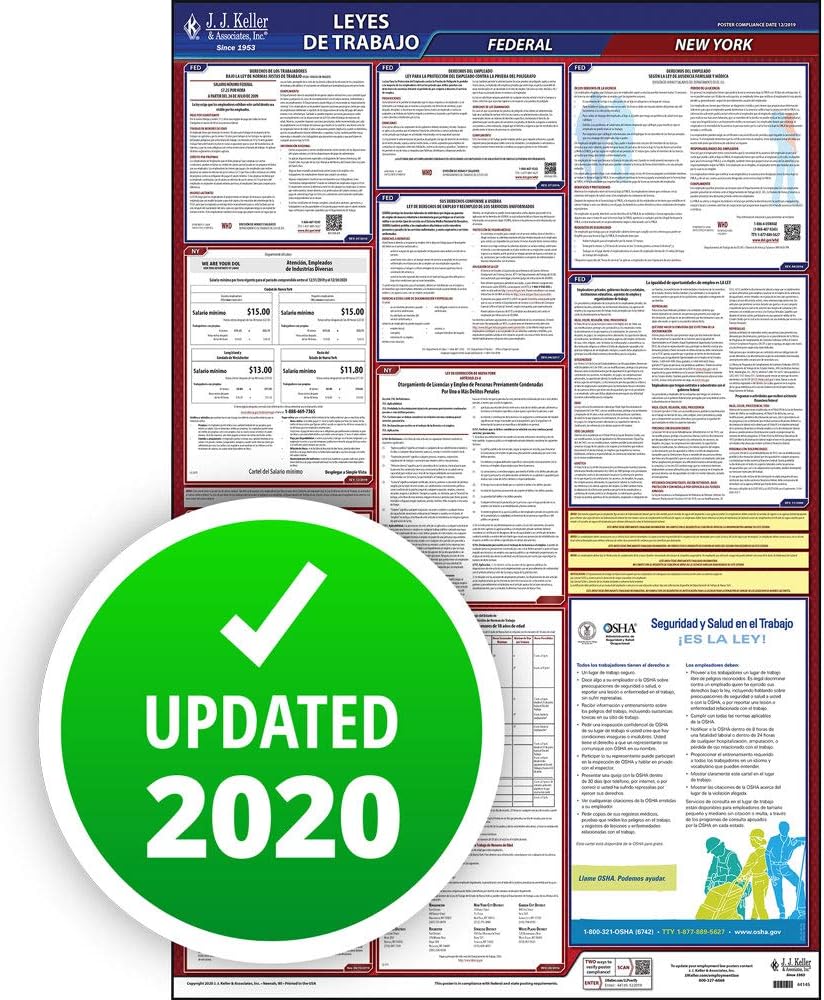 Amazon Com 2020 New York Labor Law Poster All In One Osha