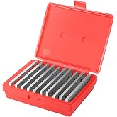 ZOENHOU 10 Pairs 1/8 x 6 Inch Machinist Parallel Bars Tools Set, 10 Pair Steel Parallels Straightedge Bar Block with 2 Holes, Hardened Precision Machinist Tools 1/2 Inch to 1-5/8 Inch