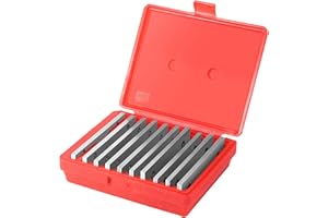 ZOENHOU 10 Pairs 1/8 x 6 Inch Machinist Parallel Bars Tools Set, 10 Pair Steel Parallels Straightedge Bar Block with 2 Holes, Hardened Precision Machinist Tools 1/2 Inch to 1-5/8 Inch