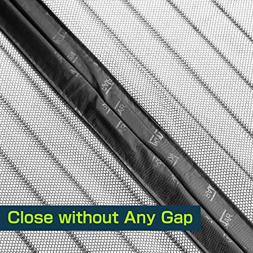 Magnetic Screen Door Cover IKSTAR Double Mesh Curtain with Full Frame Hook&Loop Instant Mesh Door for Front Door and Home Outside Kids/Pets Walk Through Easily Fit Door Size Up to 36"x98" Max - Thumbnail 4