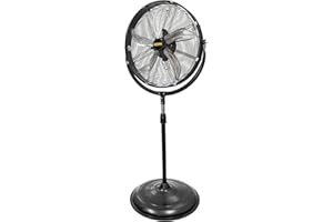 HiCFM 20 inch Tilting Pedestal Fan, 3-Speed 4300 CFM High Velocity Stand Up Fan with 1/5 Powerful Motor for Commercial Industrial Warehouse Gym Garage - UL Safety Listed