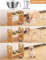 Vantic Medium Raised Dog Bowl with Stand 2 Stainless Bowls 28cm High view 2