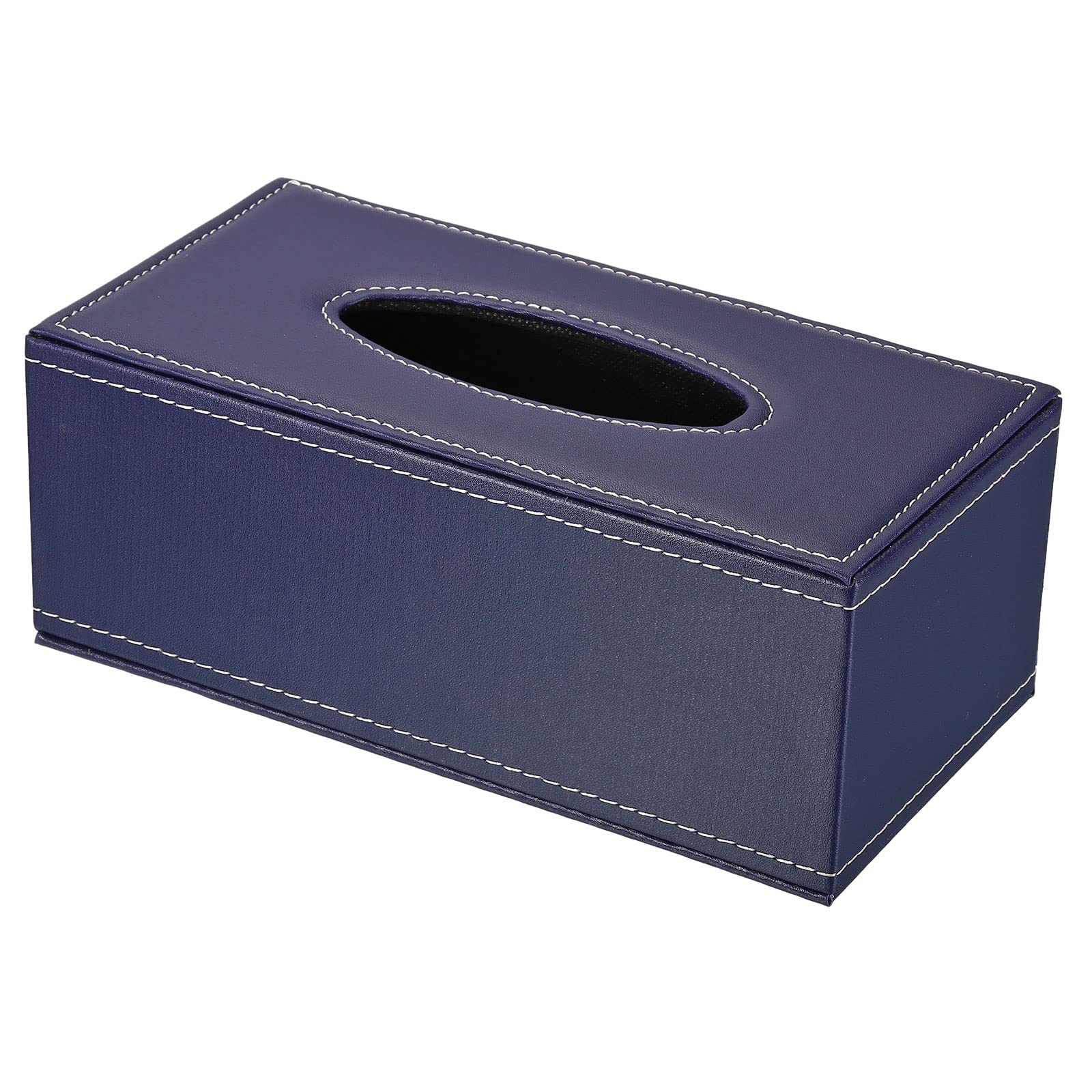 Photo 1 of PATIKIL 9.4x4.7x3.7" Tissue Box Cover, PVC Leather Rectangle Waterproof Napkin Paper Towel Dispenser Holder for Countertop Home Office Car, Blue