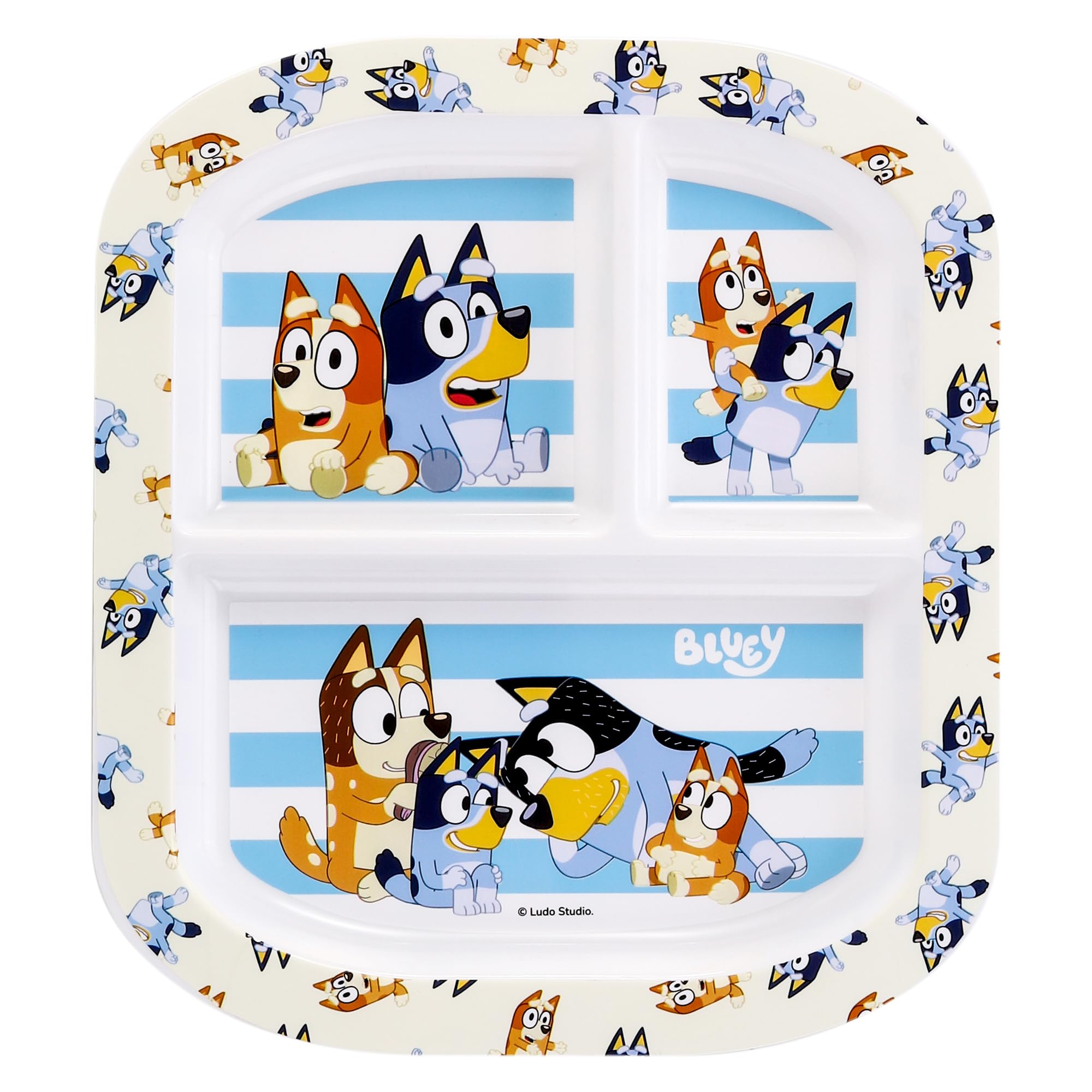 Zawadi Global Bluey 3 Section Reusable Childrens Kids Toddlers Divided Breakfast Lunch Dinner Plate