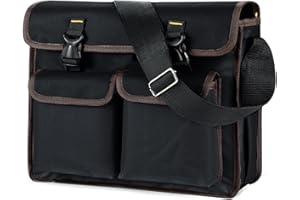Electrician Tool Bag Large Capacity Thickened Oxford Cloth Messenger Bag for Repair and Installation Tools Black