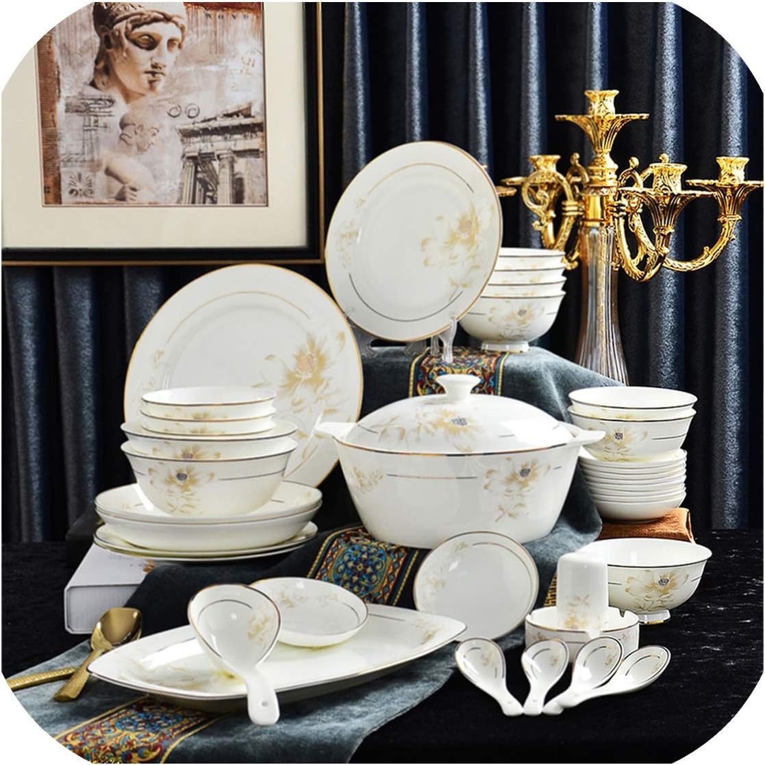 56Piece Set Fine Bone China Dinnerware 