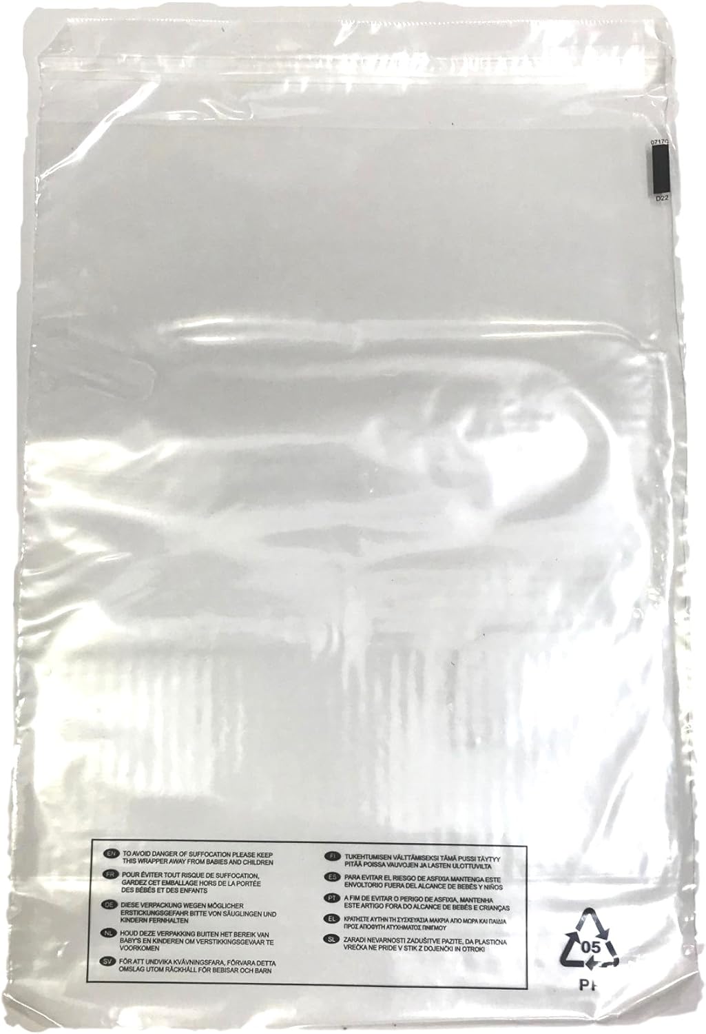 100x FBA Approved 1.8mil 45 Micron Poly Bags Self Seal Crystal Clear