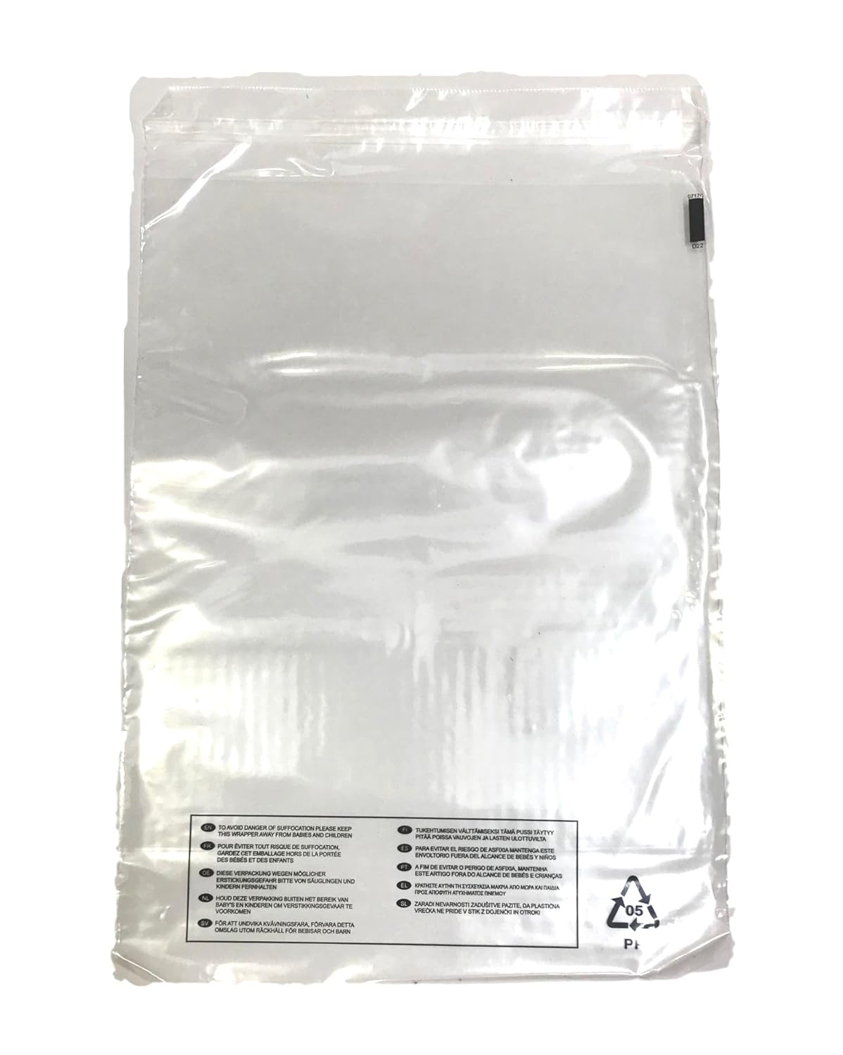 100x FBA Approved 1.8mil 45 Micron Poly Bags Self Seal Crystal Clear