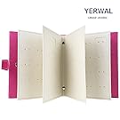 Yerwal Earrings Organizer, Earrings Book, Portable Earrings Ear Studs Organizer Book, Pu Leather Travel Earrings Display Storage Case Holder, Capable to Hold 42 Pairs of Earrings (Rose Red)