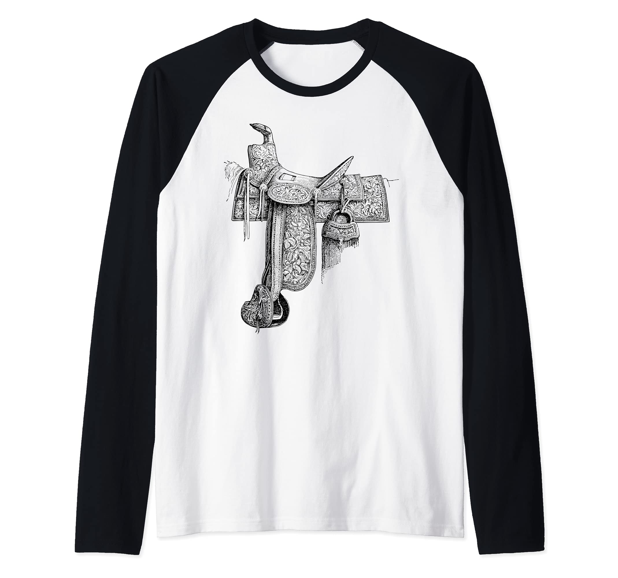 Horse Saddle Raglan Baseball Tee