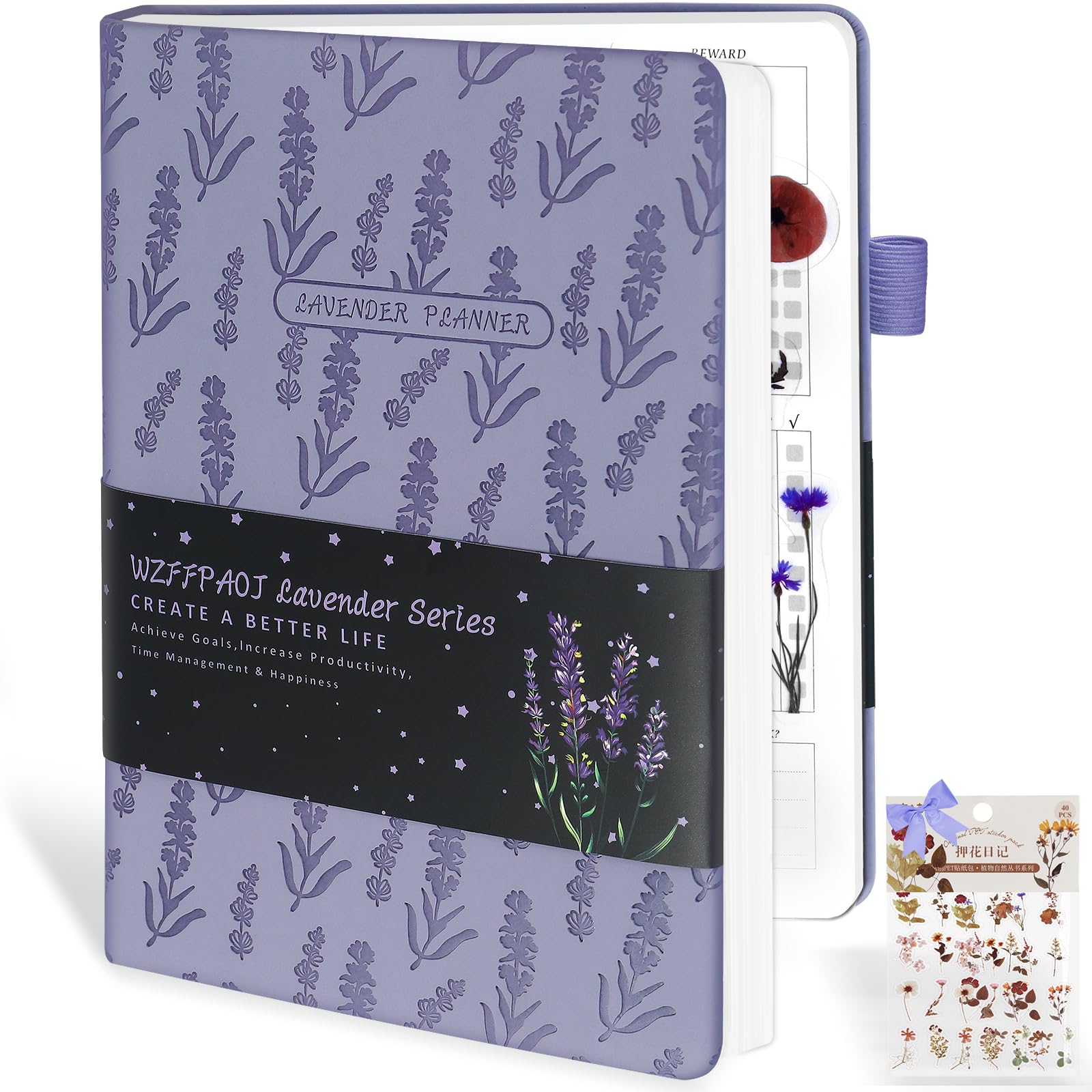 Photo 1 of Undated Luxurious Weekly & Monthly Planner to Increase Productivity Hit Your Goals, Organizer Notebook Gratitude Journal Time Management Start Anytime, A5, Lasts 1 Year
