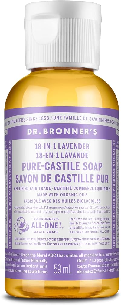 Dr. Bronner's Organic Lavender Pure-Castile Liquid Soap 60ml