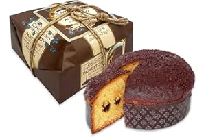 Chiostro Di Saronno Panettone Chocolate Cream Dark Chocolate, Flake Topping in Signature Parchment Hand Wrapped