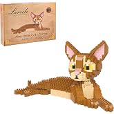 Larcele 807 Pcs Abyssinian Cat-Sphinx Micro Building Blocks Set JMABM-01 | DIY Creative Construction Toys, Animal Bricks Kit, for Teenagers and Adults, Home Office Desk Bookshelf Decor